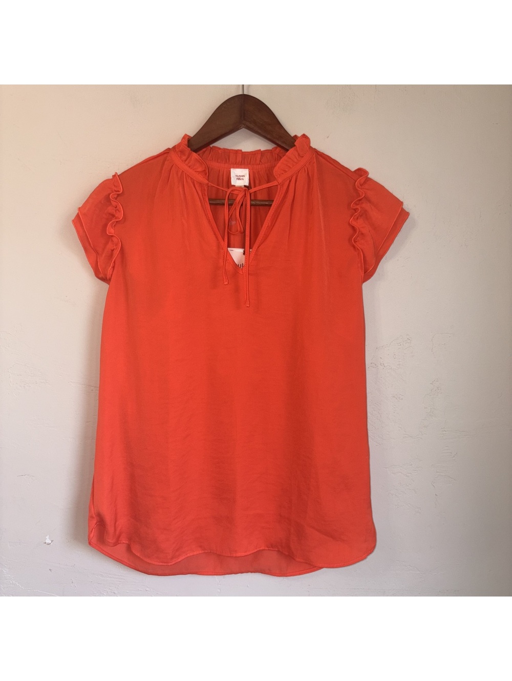 NWT Autres Filles Orange Flutter-Sleeve Blouse - Size S